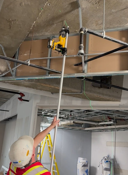 PRE-ORDER CeilingReach Hammer Drill Pole  (DRILL NOT INCLUDED) for the DeWalt DCH133 [Tool Length: 156 Inches / 3.96 m]
